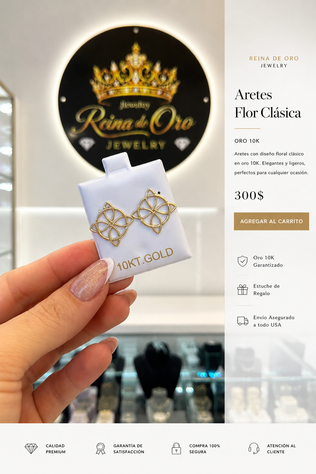 Aretes de mujer 10K